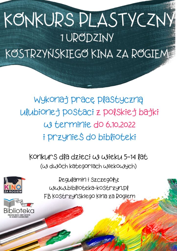 plakat promujący konkurs plastyczny na postać z polskiej bajki 