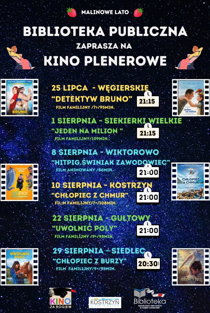 Kino plenerowe rozpiska seansów