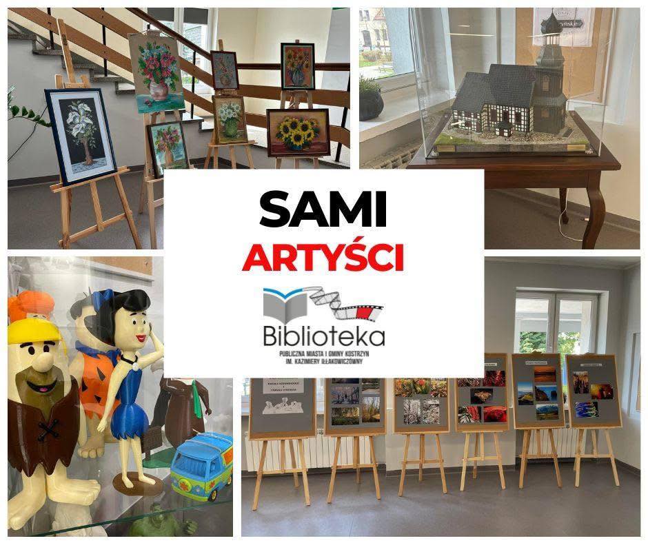 4 ZDJĘCIA WYSTAW CYKLU SAMI ARTYŚCI W BIBLIOTECE
